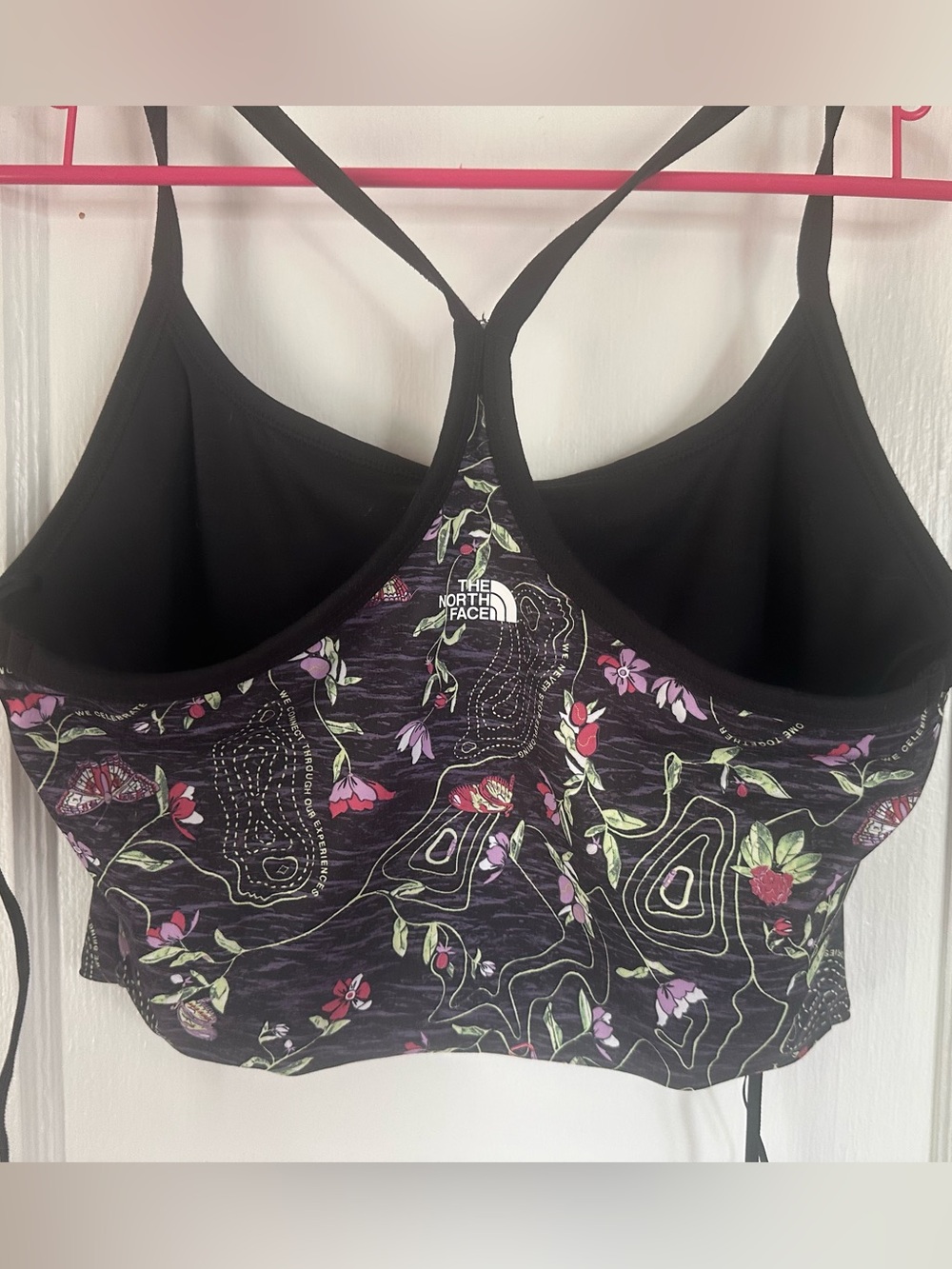The North Face Black Floral Contour Racerback Sports Bra